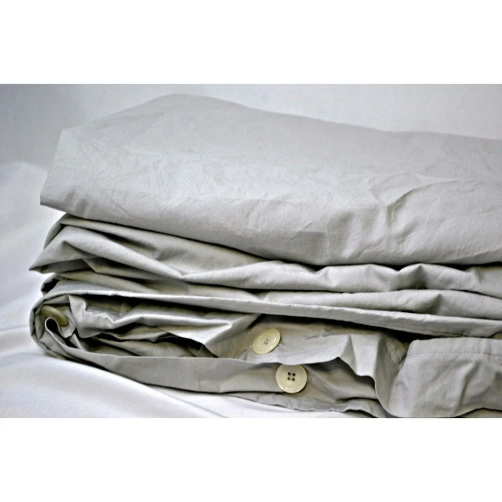 Restoration Hardware 210 percale Italian mist grey king duvet‎ cover